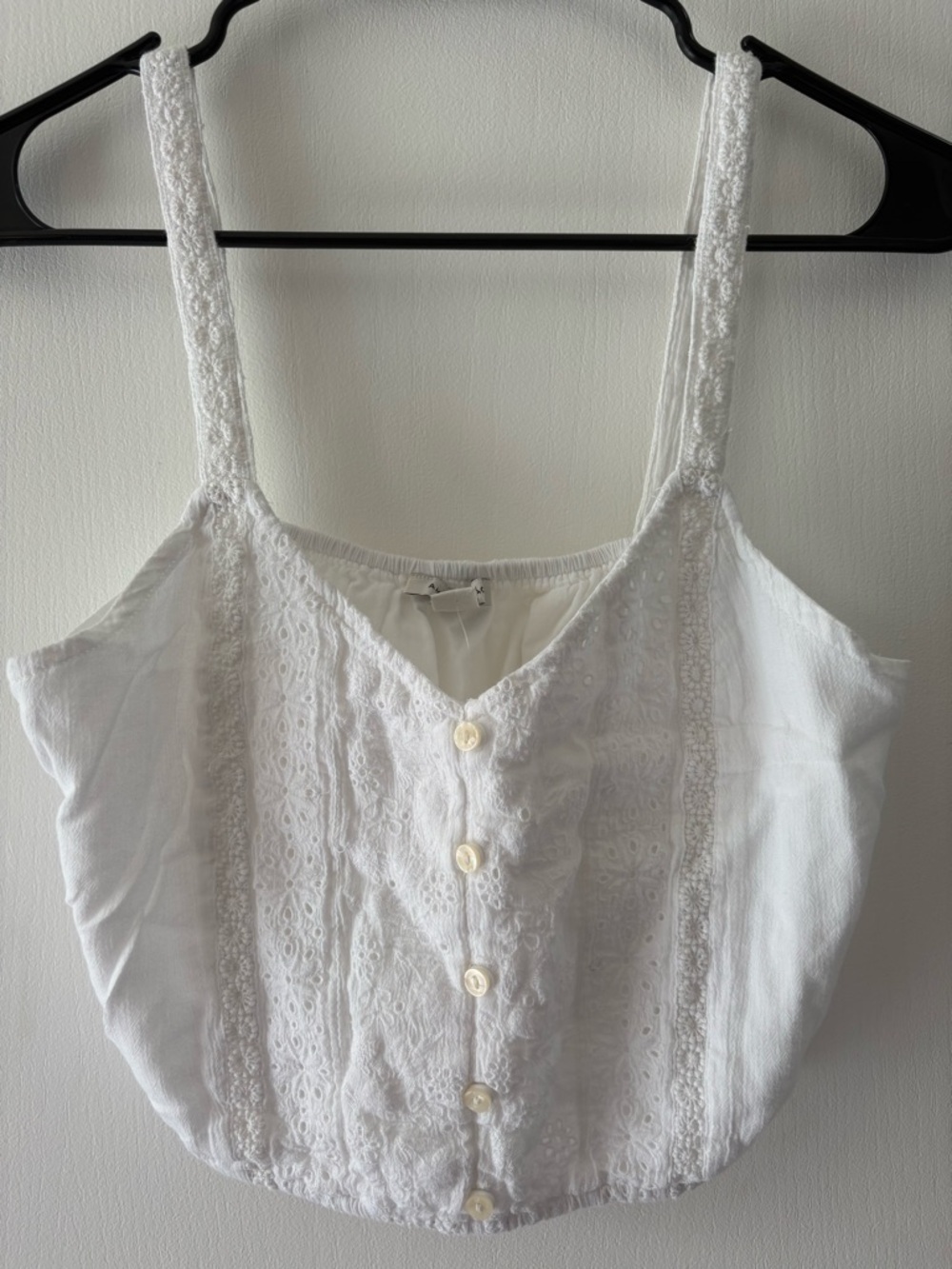 American Eagle Crop Top White Boho Womens  Size XS NWOT